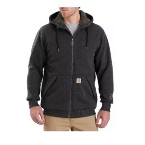 Carhartt Men's Rain Defender Rockland Sherpa-Lined Hooded Sweatshirt